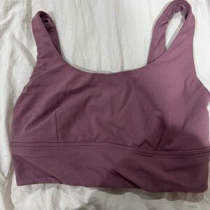 lululemon Mauve Sports Bra Size 8 Longline Yoga Workout Athletic Like New